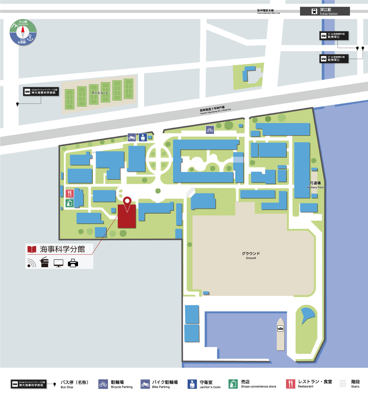 深江キャンパスの地図
