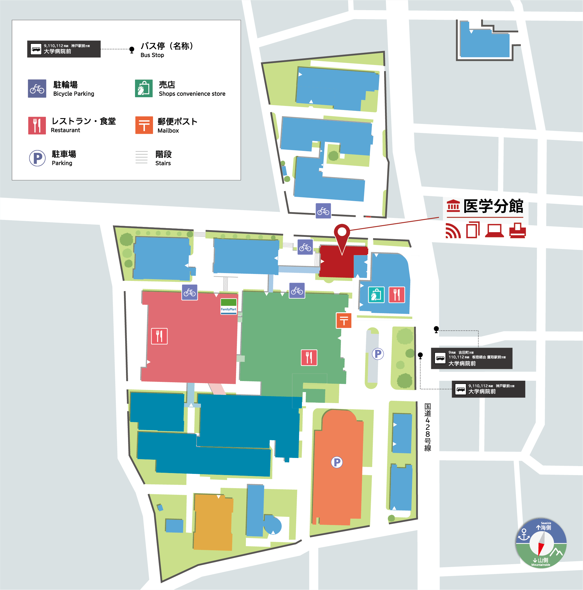 楠キャンパスの地図