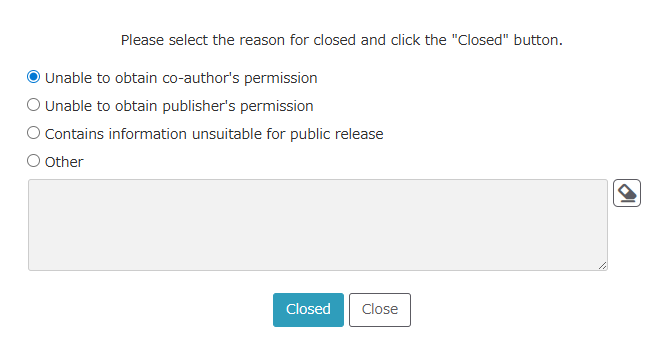 Kernel Deposit System_The reason for closure